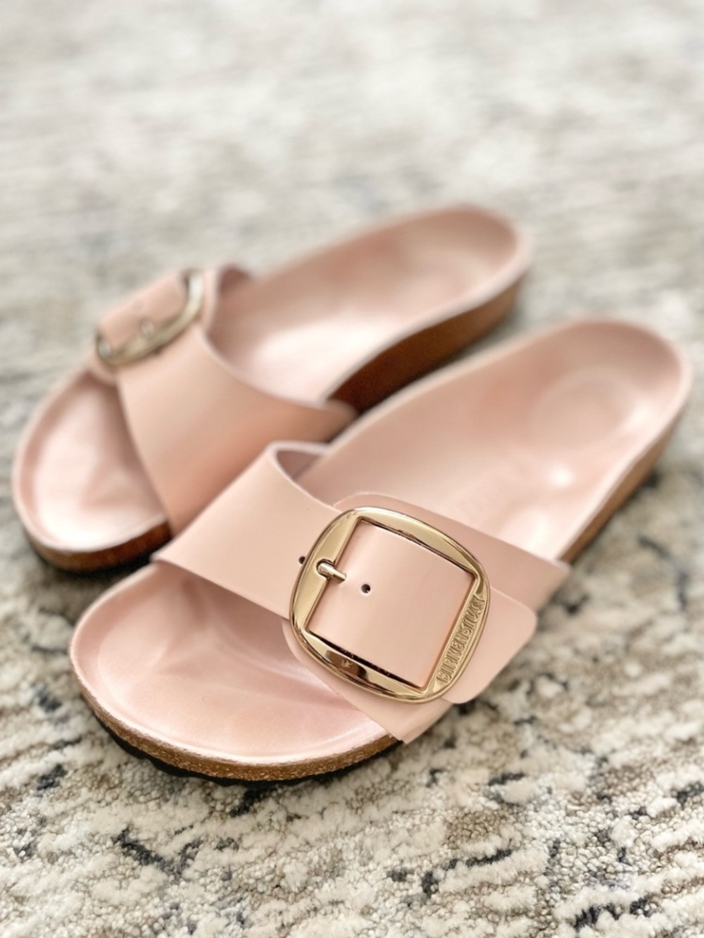 Birkenstock Madrid Big Buckle High Shine Light Rose Size 7 (38) Slide Sandals - Picture 11 of 11